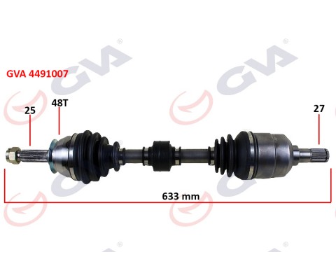 KOMPLE AKS SOL HYUNDAI ACCENT ERA 1.5L D4FA CRDi 06-10 ABS li 25x27 - ABS 48 diş komple boy 633mm