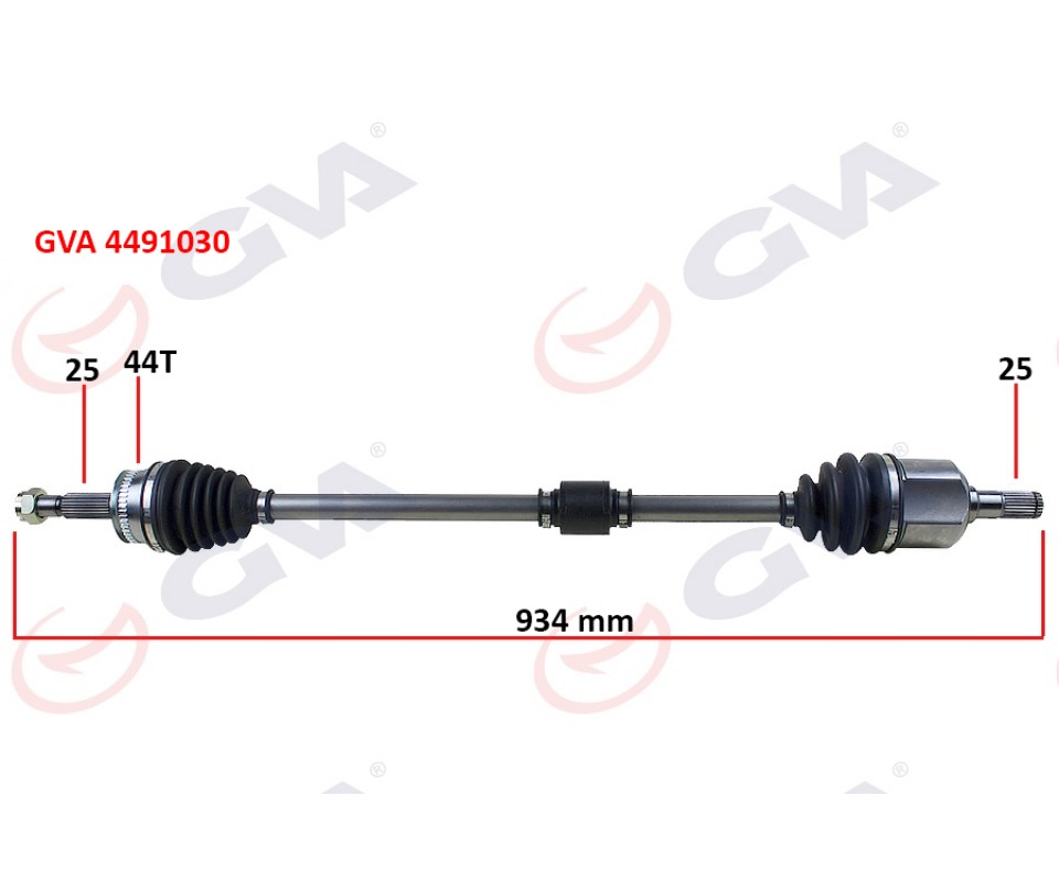 KOMPLE AKS SAĞ HYUNDAI ELANTRA 1.6L G4ED Benzinli 16v Otomatik vites 01-06 ABS li 25x25 - ABS 44 diş komple boy 934mm