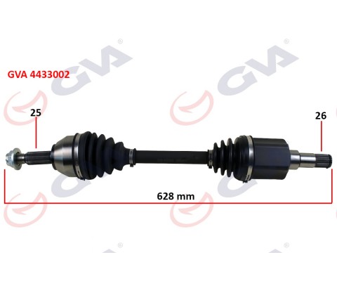 ON AKS KOMPLE SOL TRANSIT CONNECT 1.8 TDCI 02>14 75PS 628mm