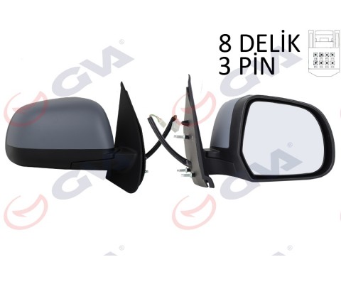 DIŞ DİKİZ AYNASI SAĞ MICRA 10> ELEKTRİKLİ ASTARLI KONVEKS 3 FİŞ VM-223EHPR