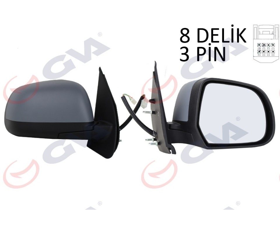 DIŞ DİKİZ AYNASI SAĞ MICRA 10> ELEKTRİKLİ ASTARLI KONVEKS 3 FİŞ VM-223EHPR