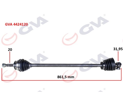 KOMPLE AKS SAĞ UNO 70 1.4i 94-00 861.5mm