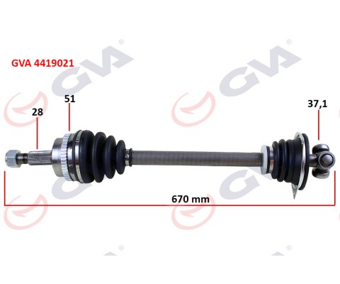 AKS KOMPLE SOL RENAULT MASTER II 98>06 OPEL MOVANO A 98>01 1.9dCi 2.2dCi 2.5dCi 2.8dCi 51DİŞ 670mm