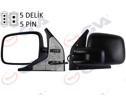 DIŞ DİKİZ AYNASI SOL TRANSPORTER T4 96> ELEKTRİKLİ ISITMALI KONVEKS VM-186EHL