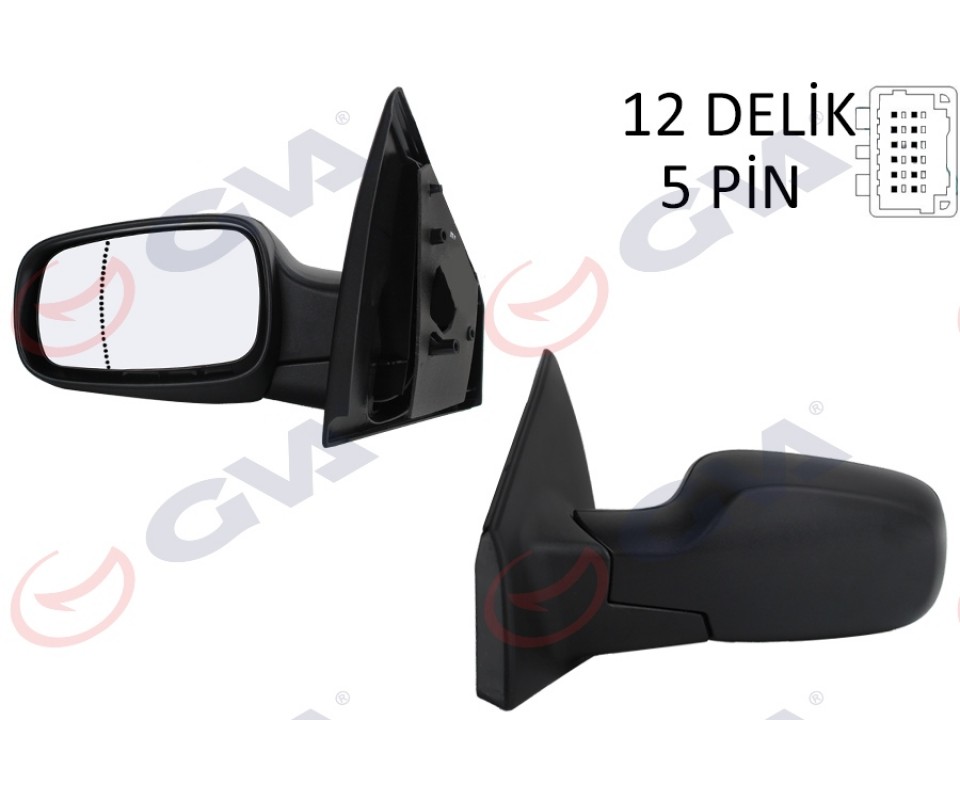 DIŞ DİKİZ AYNASI SOL CLIO 06> ELEKTRİKLİ ISITMALI ASFERİK 5 FİŞ VM-6136EHAL