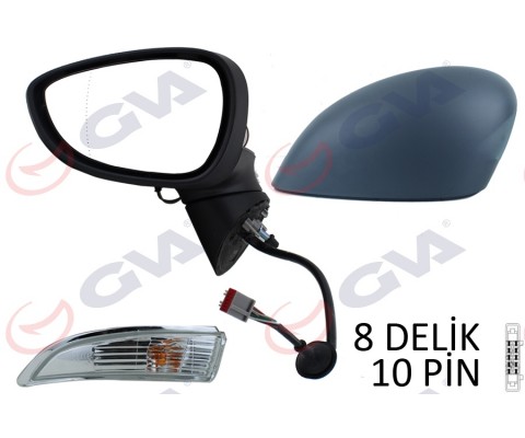 DIŞ DİKİZ AYNASI SOL FORD FİESTA 13> ELEKTRİKLİ ISITMALI KATLANIR ASTARLI 8 DELİK-10 PİN 10 FİŞ VM-6326NEBAL 1531440