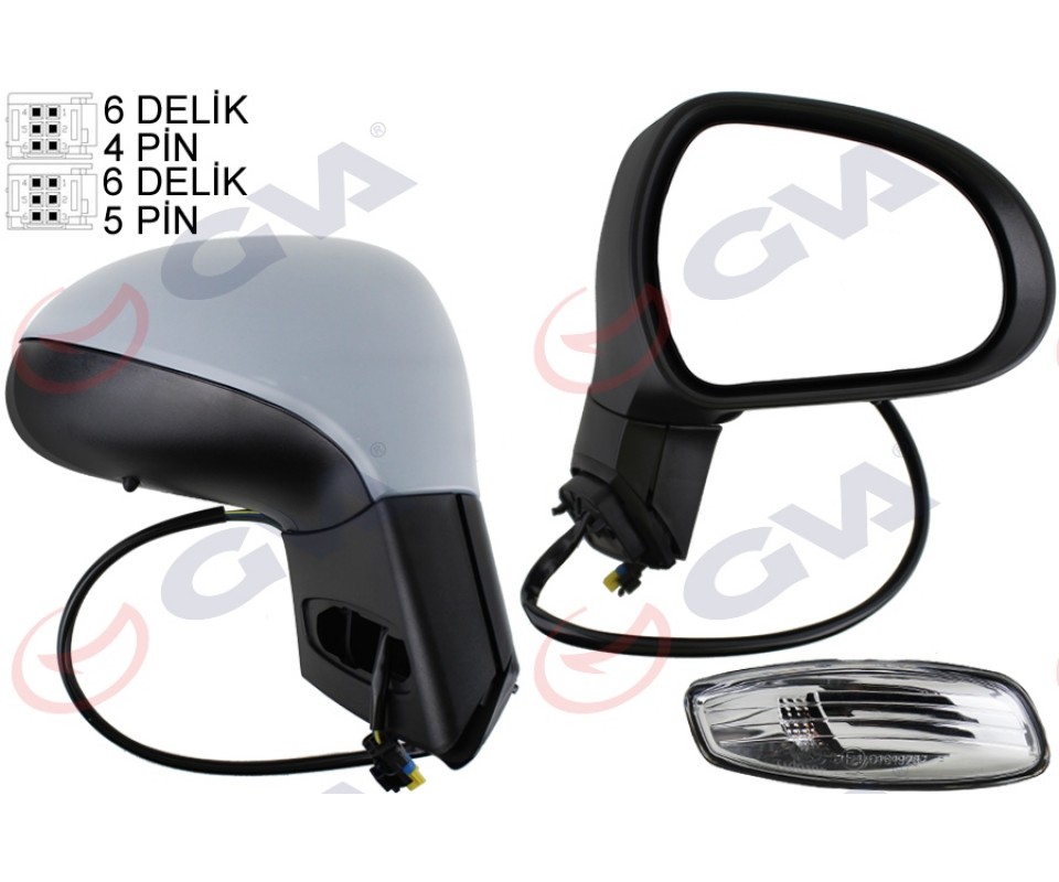 DIŞ DİKİZ AYNASI SAĞ 207 06> ELEKTRİKLİ ISITMALI SİNYALLİ SENSÖRLÜ ASTARLI KONVEKS VM-6207EHPSR