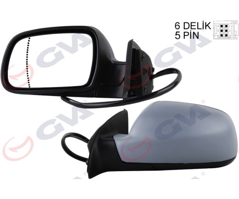 DIŞ DİKİZ AYNASI SOL 307 02> ELEKTRİKLİ ISITMALI ASTARLI ASFERİK 5 FİŞ VM-207EHPAL