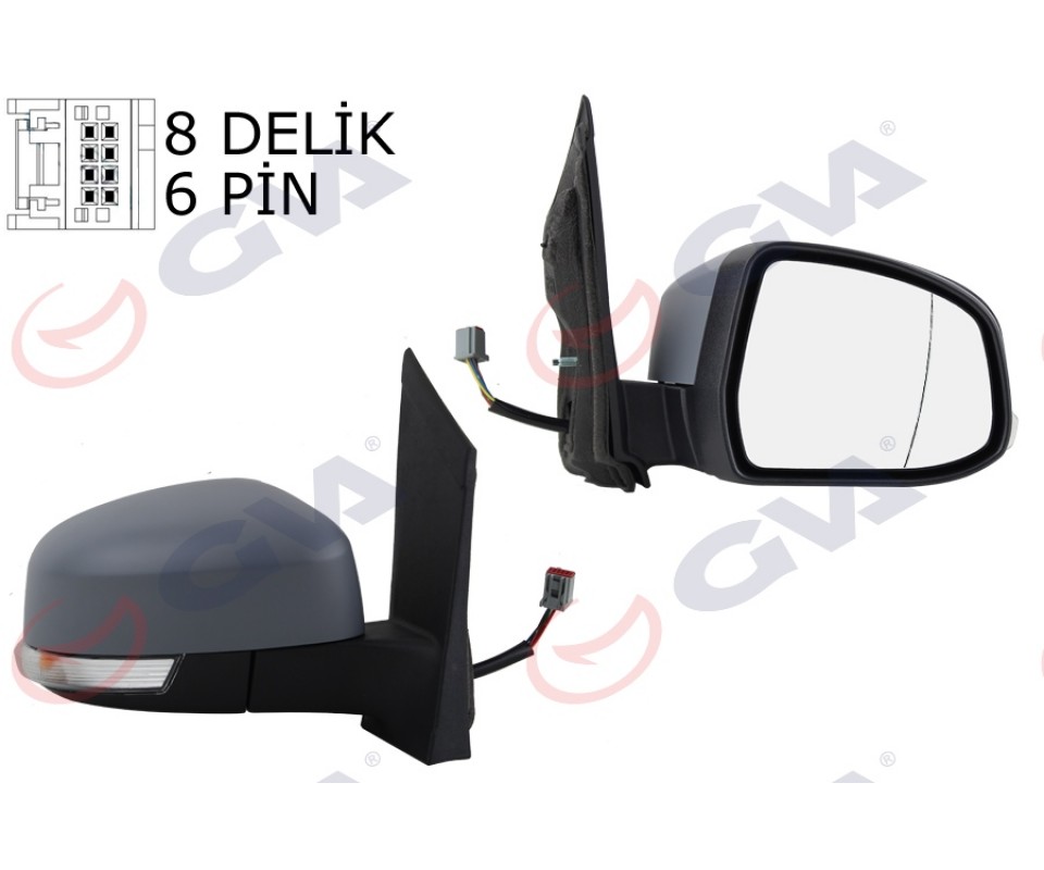 DIŞ DİKİZ AYNASI SAĞ FORD FOCUS 08> ELEKTRİKLİ-ISITMALI-SİNYALLİ-ASTARLI-ASFERİK 6 FİŞ VM-6304EHPAR
