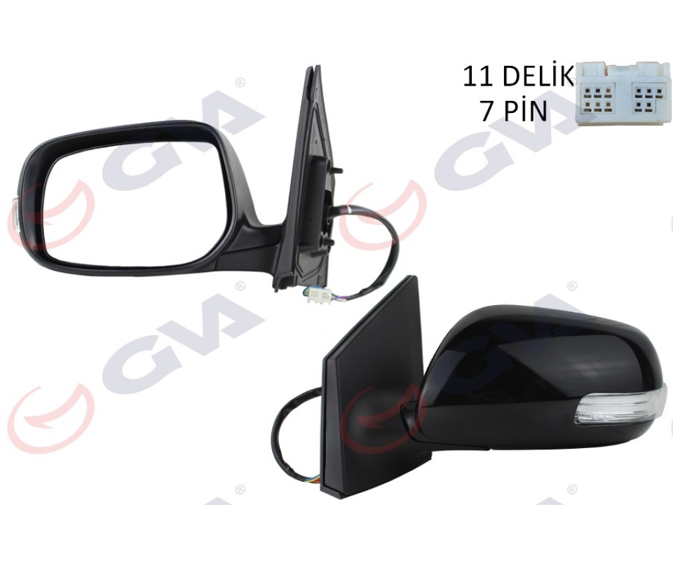 DIŞ DİKİZ AYNASI SOL COROLLA 10> ELEKTRİKLİ ISITMALI KATLANIR SİNYALLİ ASTARLI ASFERİK 7 FİŞ VM-6264NEBAL