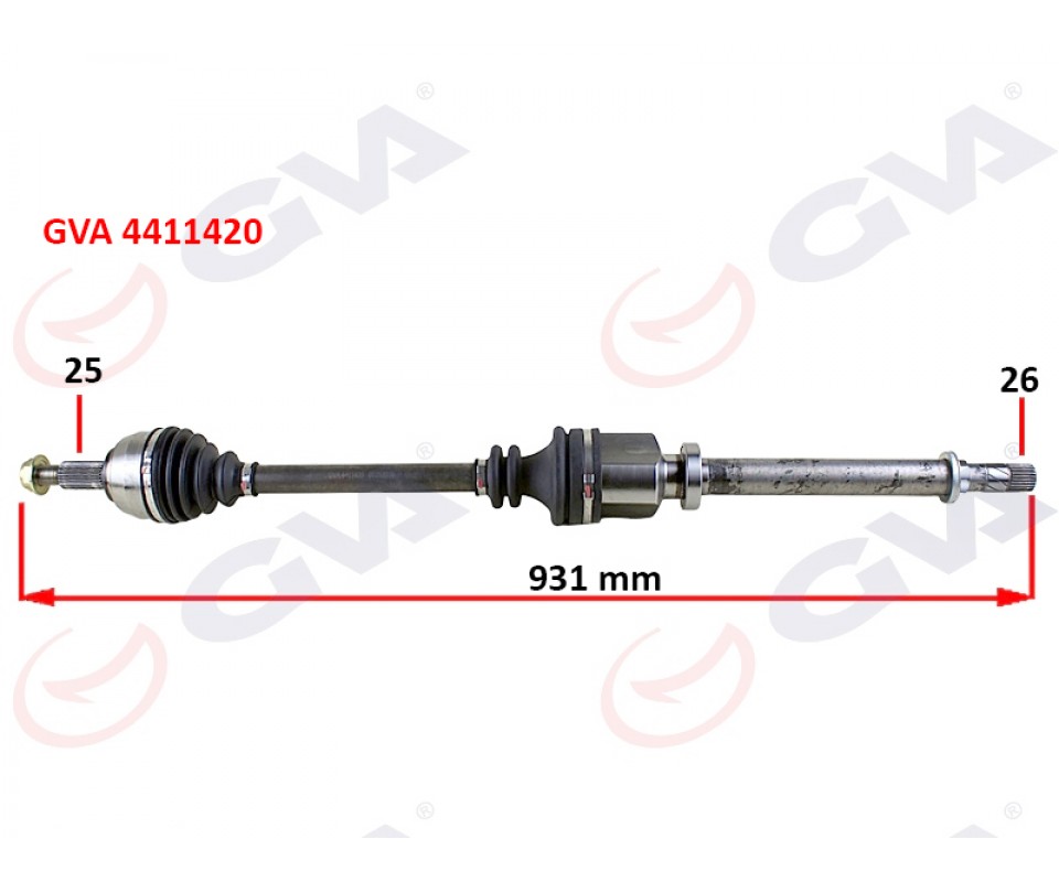 KOMPLE AKS SAĞ MEGANE 3-FLUENCE 1.5 DCİ 6 VİTES 09 > 931mm