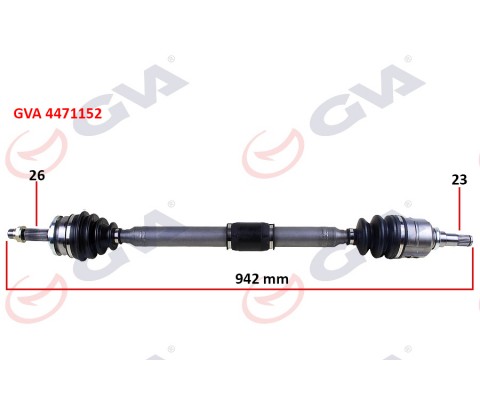 KOMPLE AKS SAĞ TOYOTA AURIS. COROLLA 1.33L 1NR-FE NRE150 6 vites 10-> 1.6L 1ZR-FE ZRE151 benzinli 07-11 26x23 komple boy 942mm