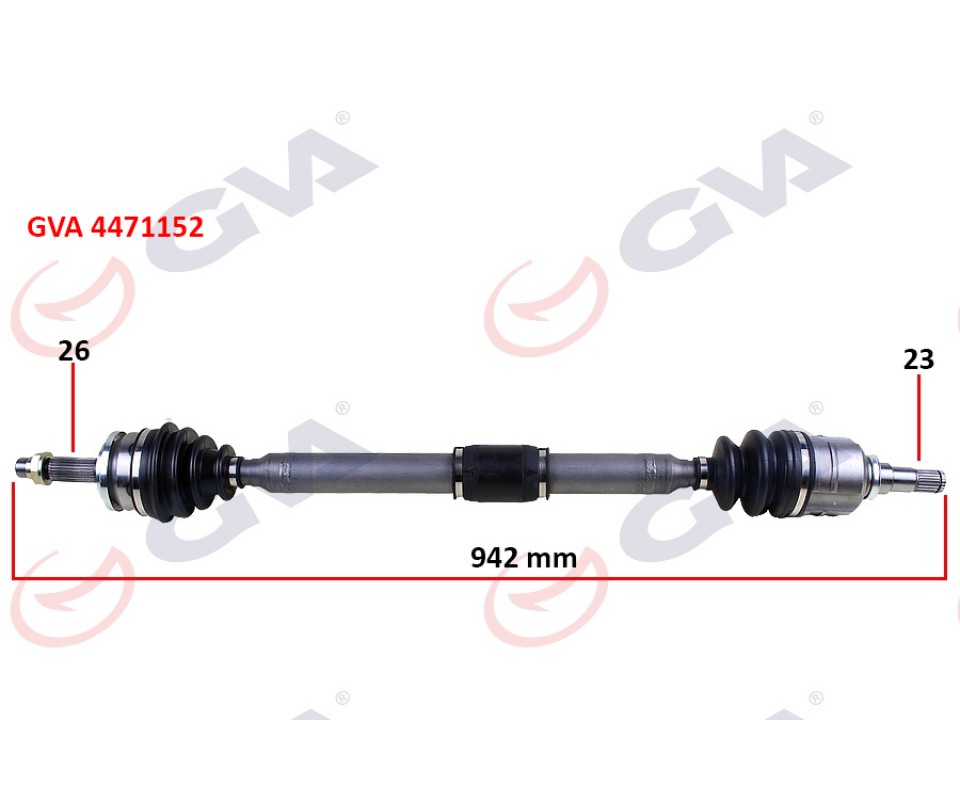 KOMPLE AKS SAĞ TOYOTA AURIS. COROLLA 1.33L 1NR-FE NRE150 6 vites 10-> 1.6L 1ZR-FE ZRE151 benzinli 07-11 26x23 komple boy 942mm