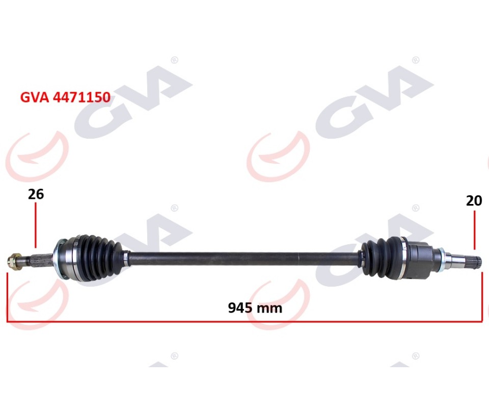 KOMPLE AKS SAĞ TOYOTA AURIS. COROLLA 1.4L 1NDTV NDE150 D-4D dizel 07-13 26x20 komple boy 945mm