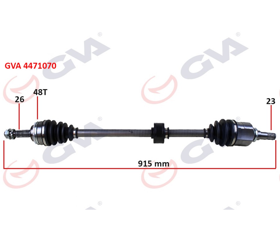 KOMPLE AKS SAĞ TOYOTA COROLLA 1.4L 1.6L 4ZZ-FE 3ZZ-FE ZZE120 ZZE121 VVTi 02-06 ABS li 26x23 - ABS 48 diş komple boy 915mm