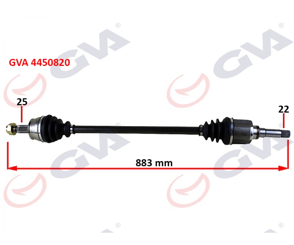 KOMPLE AKS SAĞ BIPPER 1.4 HDI 07 > 883mm