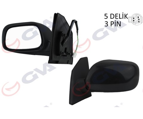 DIŞ DİKİZ AYNASI SOL COROLLA 02> ELEKTRİKLİ KONVEKS 3 FİŞ VM-277EL