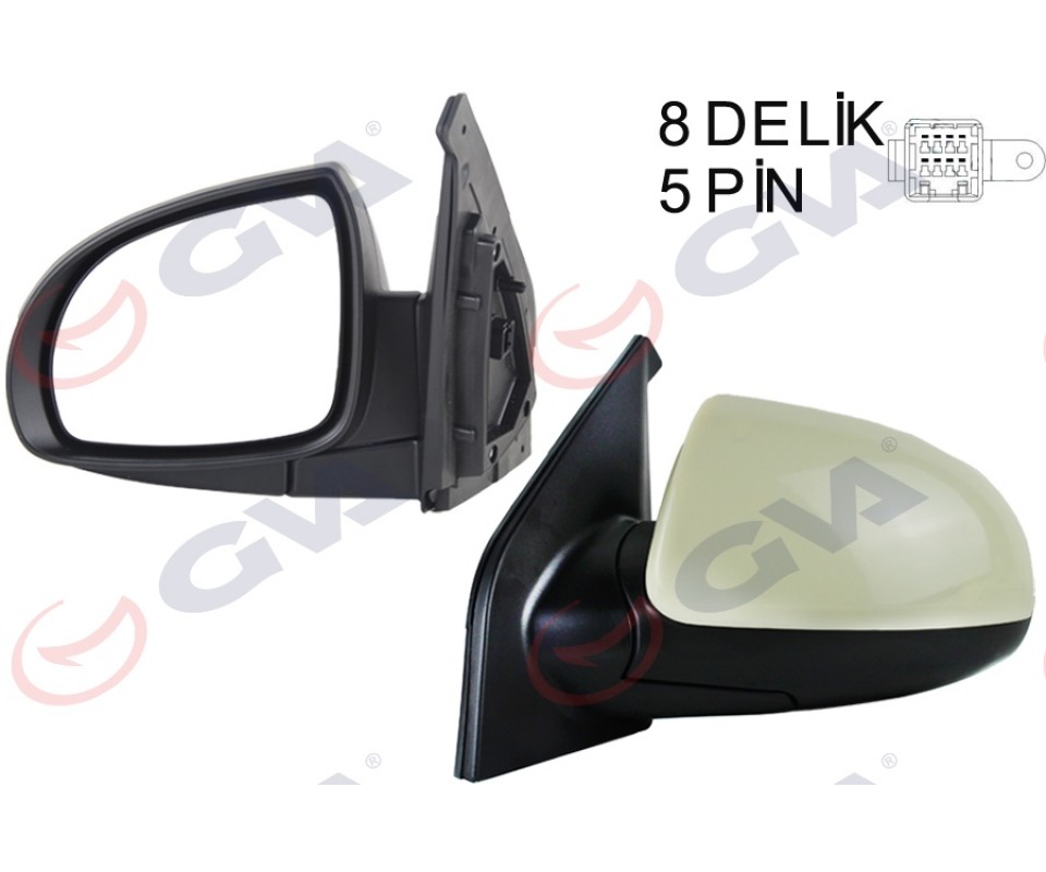 DIŞ DİKİZ AYNASI SOL PICANTO 06> ELEKTRİKLİ ISITMALI ASTARLI KONVEKS VM-753EHPL