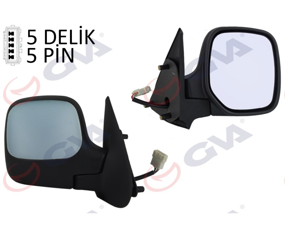 DIŞ DİKİZ AYNASI SAĞ BERLINGO-PARTNER 97> ELEKTRİKLİ ISITMALI ASTARLI KONVEKS 5 FİŞ VM-118EHPR