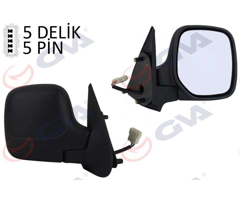 DIŞ DİKİZ AYNASI SAĞ BERLINGO-PARTNER 97> ELEKTRİKLİ ISITMALI KONVEKS 5 FİŞ VM-118EHR