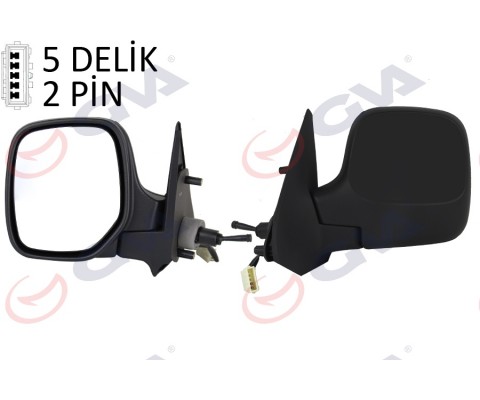 DIŞ DİKİZ AYNASI SOL BERLINGO-PARTNER 97> MEKANİK ISITMALI KONVEKS 2 FİŞ VM-118NL