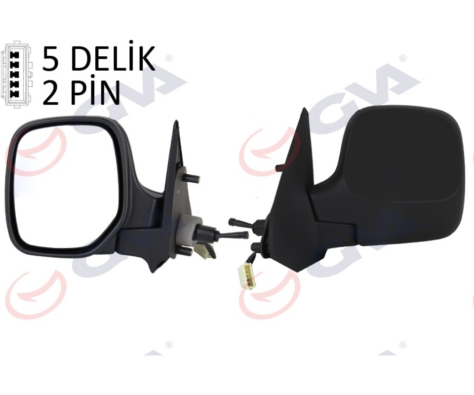 DIŞ DİKİZ AYNASI SOL BERLINGO-PARTNER 97> MEKANİK ISITMALI KONVEKS 2 FİŞ VM-118NL