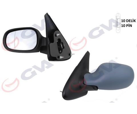 DIŞ DİKİZ AYNASI SOL MEGANE 99> ELEKTRİKLİ ISITMALI ASTARLI ASFERİK 5 FİŞ VM-129EHPAL