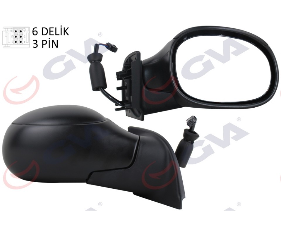 DIŞ DİKİZ AYNASI SAĞ C3 02> ELEKTRİKLİ ISITMALI KONVEKS 3 FİŞ VM-501ER