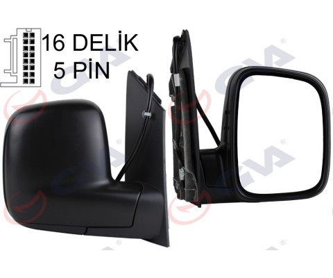 DIŞ DİKİZ AYNASI SAĞ CADDY 04> ELEKTRİKLİ ISITMALI KONVEKS 5 FİŞ VM-375EHR