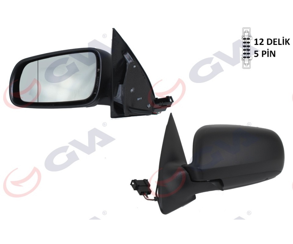 DIŞ DİKİZ AYNASI SOL FABIA 98> ELEKTRİKLİ ISITMALI ASFERİK 5 FİŞ VM-604EHAL