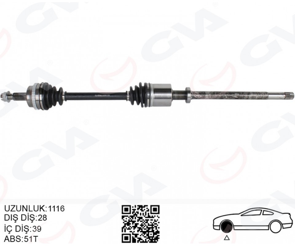 ÖN AKS SAĞ RENAULT MASTER II FD 2.5 DCI ABSLI 51 DIS 28X39 06-10