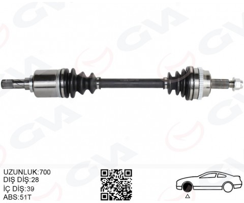 ÖN AKS SOL RENAULT MASTER II FD 2.5 DCI ABSLI 51 DIS 28X39 06-10