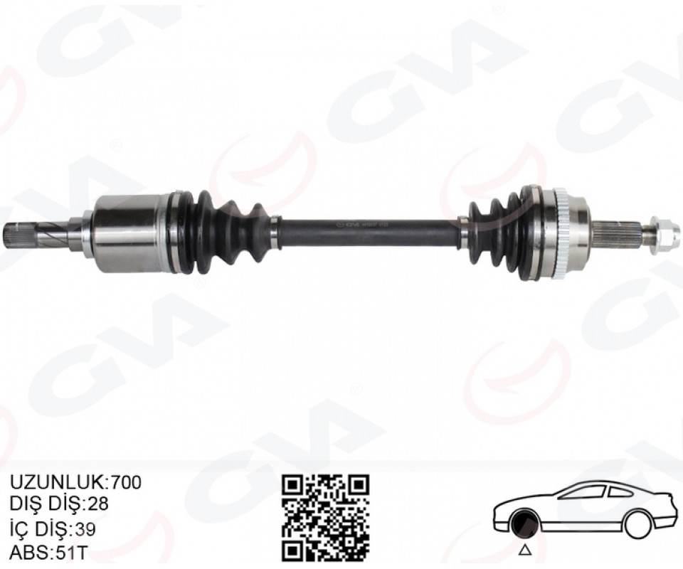 ÖN AKS SOL RENAULT MASTER II FD 2.5 DCI ABSLI 51 DIS 28X39 06-10