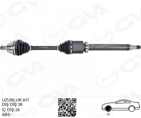 ÖN AKS KOMPLE SAG VOLVO S40 VOLVO II 1.6 D2 10>12 V50 1.6 D2 10>12 C30 1.6 D2 10>12 D 4162 T