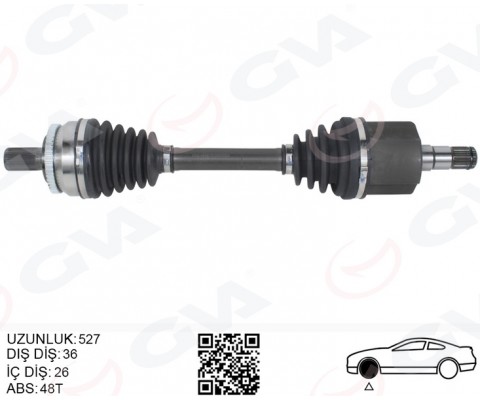 ÖN AKS KOMPLE SOL VOLVO S60 I 2.0 T 2.4 04>10 V70 II 2.0 T 2.4 04>10