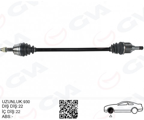 KOMPLE AKS SAG ON FIAT DOBLO 119.223 1.4 01-10