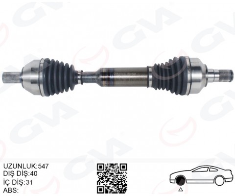 ÖN AKS KOMPLE SOL VOLVO XC60 2.4 D 08 >16 XC60 I 2.0 T OTOM 09>12 XC60 I 3.2 AWD 10>15 XC60 I D3 D4 10>14 XC60 I T6 AWD 10>17 4 4