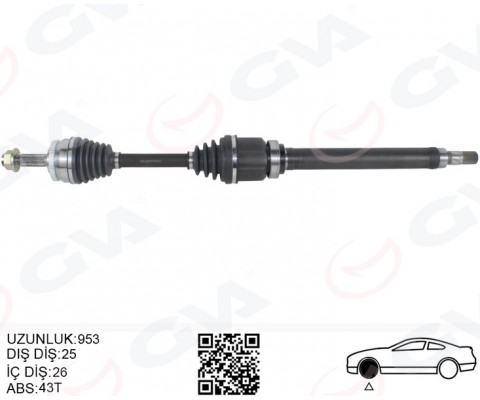 ÖN AKS KOMPLE SAG VOLVO S40 I V40 I 1.8-2.0 97>04