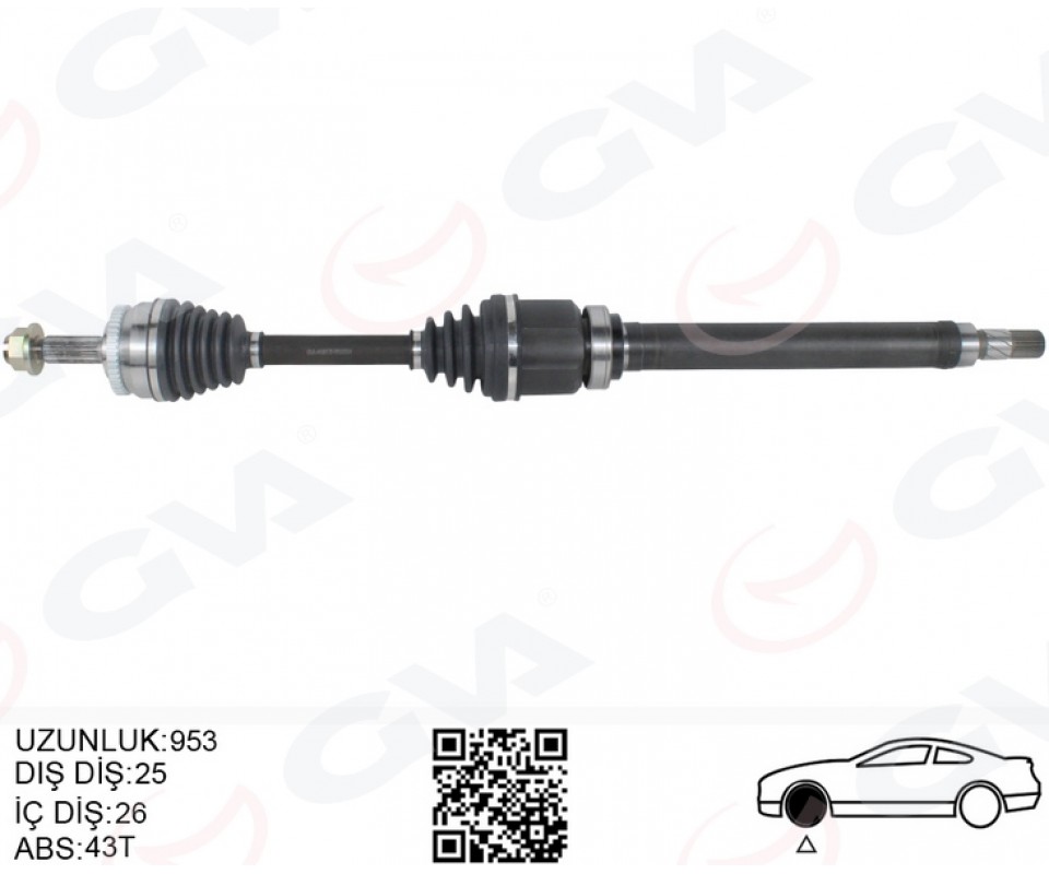 ÖN AKS KOMPLE SAG VOLVO S40 I V40 I 1.8-2.0 97>04