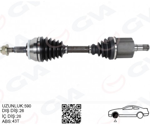 ÖN AKS KOMPLE SOL VOLVO S40 I V40 I 1.8-2.0 97>04