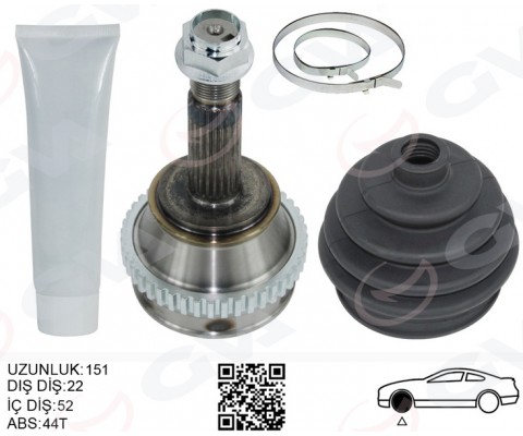 AKS KAFASI DIS FIAT PALIO 96> 1.6 16V DIŞ:22 İÇ:22