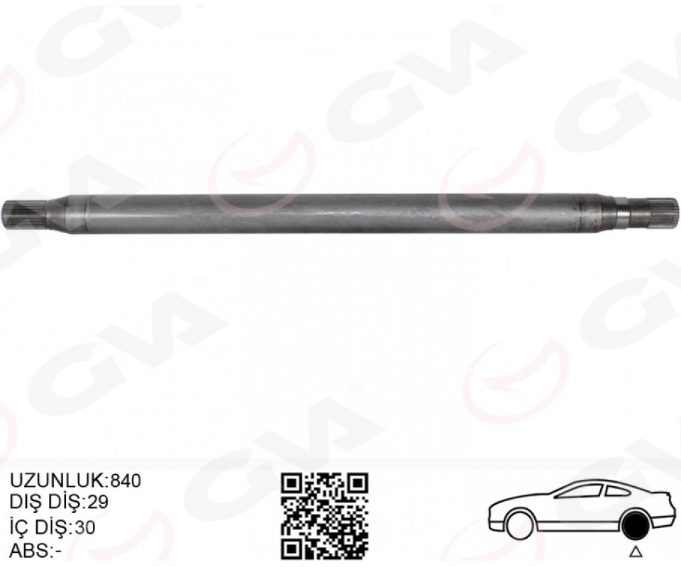 AKS MILI ARKA SOL KALIN KISA 840mm MERCEDES SPRINTER B906 . VW CRAFTER 30-35-50 Z:29-30