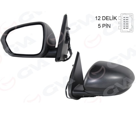 DIŞ DİKİZ AYNASI SOL ELEKTRİKLİ ISITMALI DACIA DUSTER 17-10 12H5P VM-6805EHL