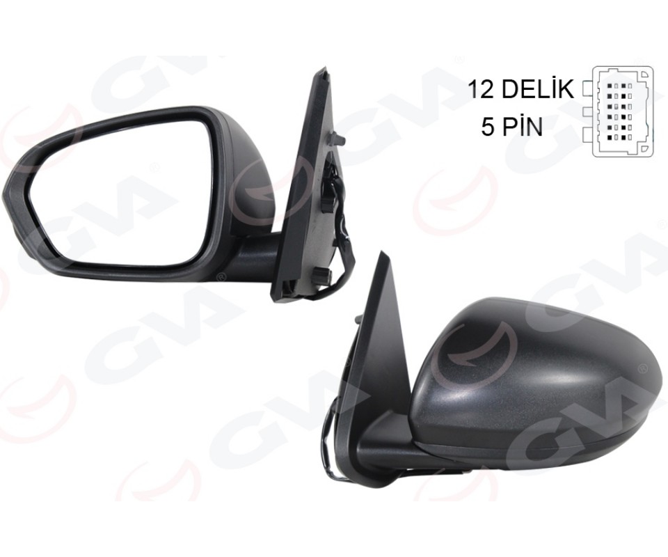 DIŞ DİKİZ AYNASI SOL ELEKTRİKLİ ISITMALI DACIA DUSTER 17-10 12H5P VM-6805EHL