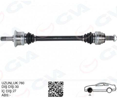 KOMPLE AKS ARKA SOL BMW N20 F10 F12 F13 F06 760MM DİŞ 30 DİFERANSİYEL DİŞ 27