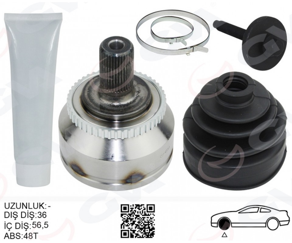 ÖN AKS KAFASI DIŞ SAĞ-SOL VOLVO S60 I 00>10 C70 I 96>02 36 27 56.5 114MM BOY 48 ABS LI