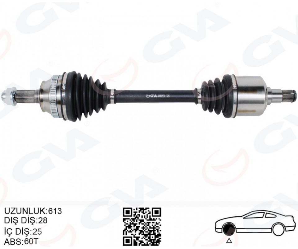 KOMPLE AKS ÖN SAĞ/SOL FREELANDER I L314 1.8 16V 98>06 613MM
