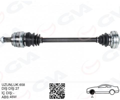 KOMPLE AKS ARKA SAĞ BMW E81 E87 E82 E88 E90 E91 E92 658MM
