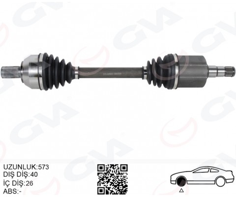 ÖN AKS KOMPLE SOL VOLVO S60 II 15> V60 I 15> V70 III 15> D2-T3-T4 OTOM. SANZIMAN 8 VITES