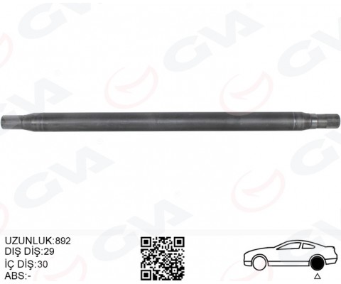 AKS MILI ARKA SAG KALIN UZUN 892mm MERCEDES SPRINTER B906 . VW CRAFTER 30-35-50 Z:29-30